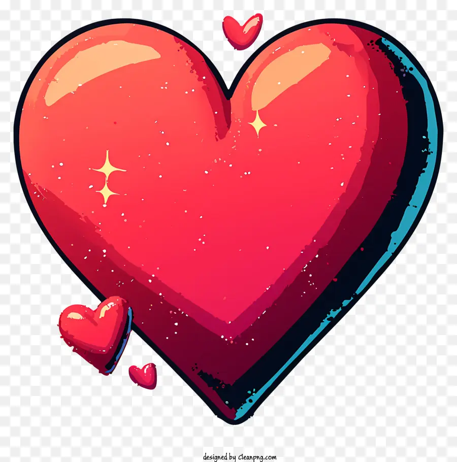 Emoji à Cœur Plat，Coeur En 3d PNG