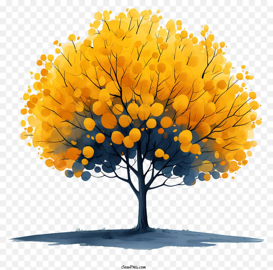 Arbre D'automne，Arbre Jaune PNG