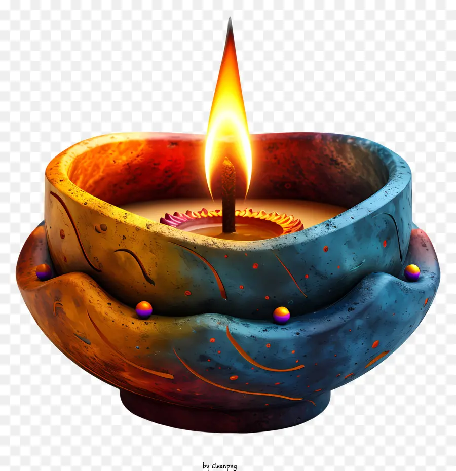 Diwali Lampe，Bougie Allumée PNG
