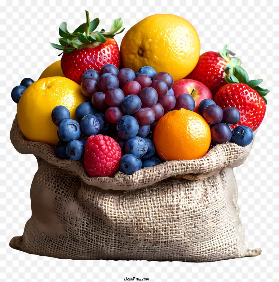 Sac En Toile De Fruits，Panier De Fruits PNG