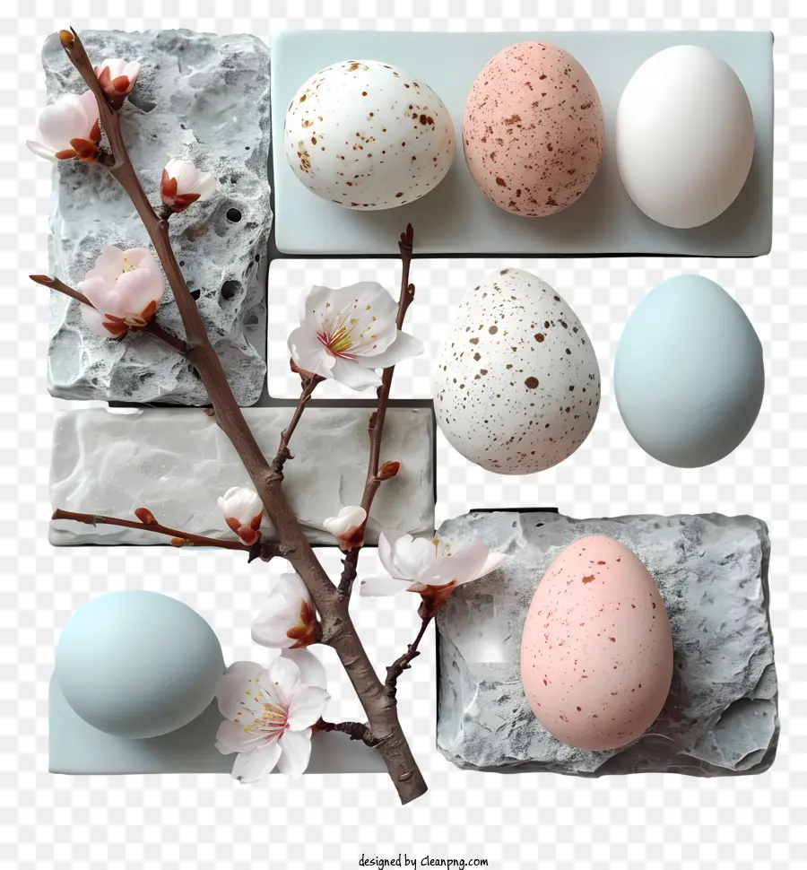 Oeufs De Pâques，Oeufs Et Fleurs PNG