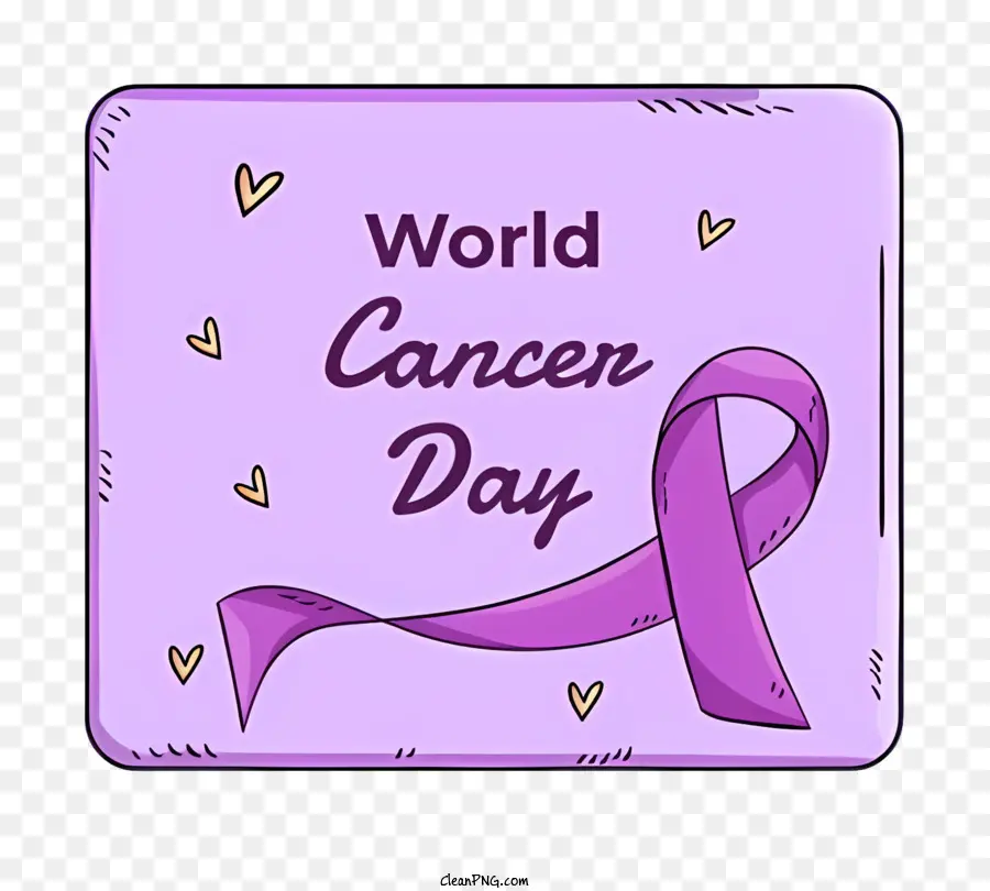 Journée Mondiale Contre Le Cancer，Ruban Violet PNG
