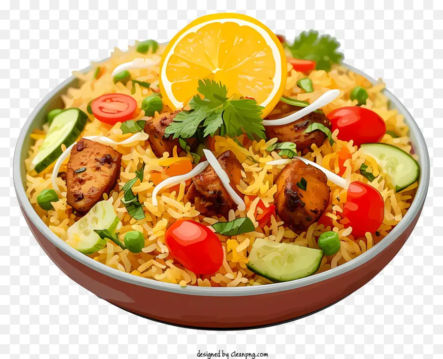 Biryani Plat Au Poulet，Plat De Riz PNG