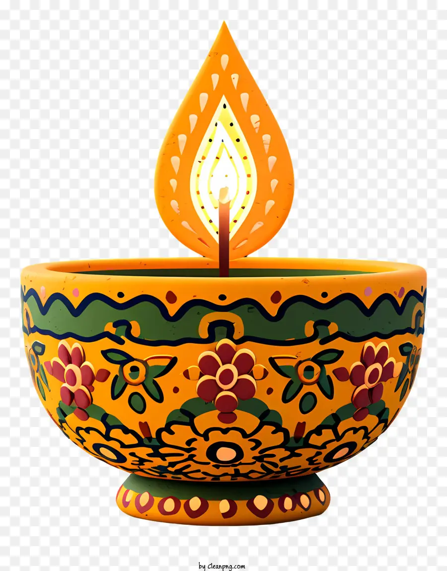 Lampe Diwali De Style Réaliste，Bougie Décorative PNG