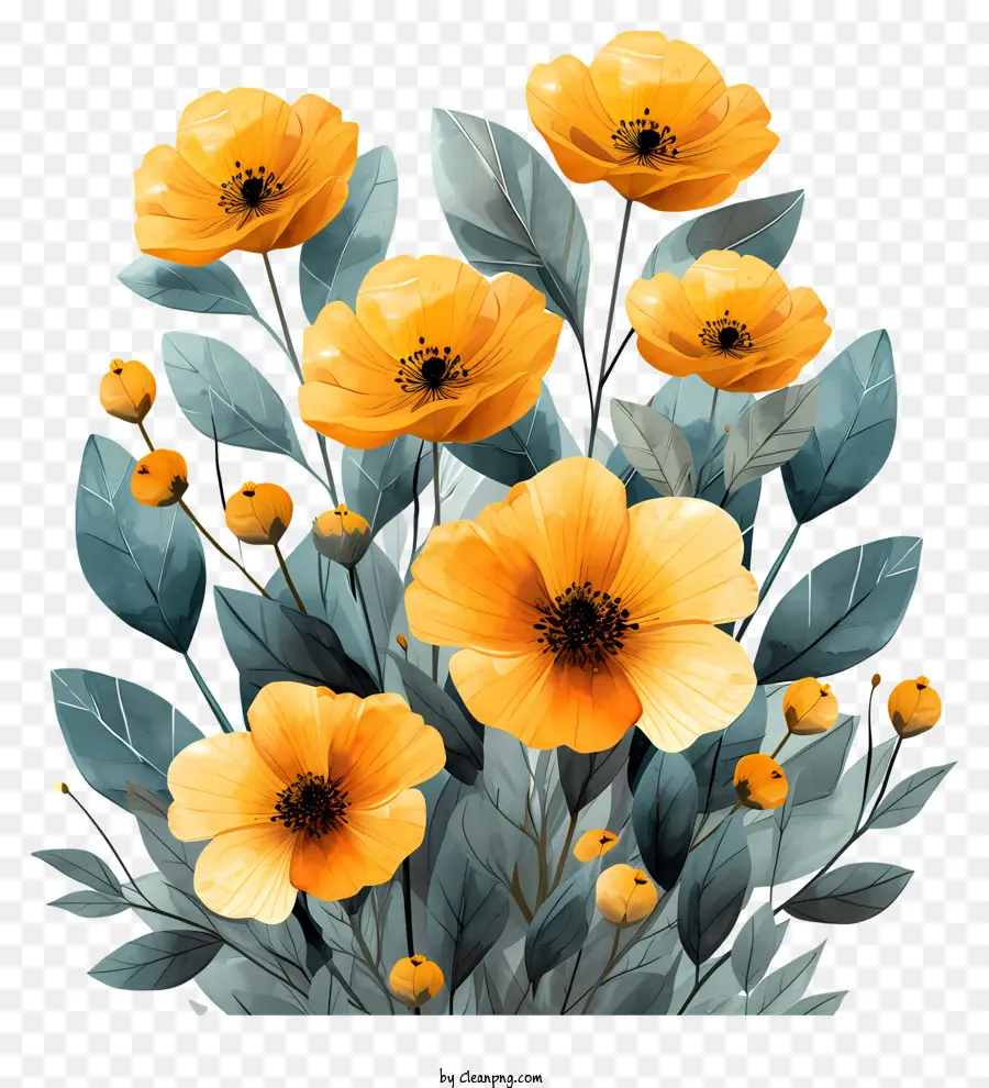 Or Fleurs，Des Fleurs D'orange PNG