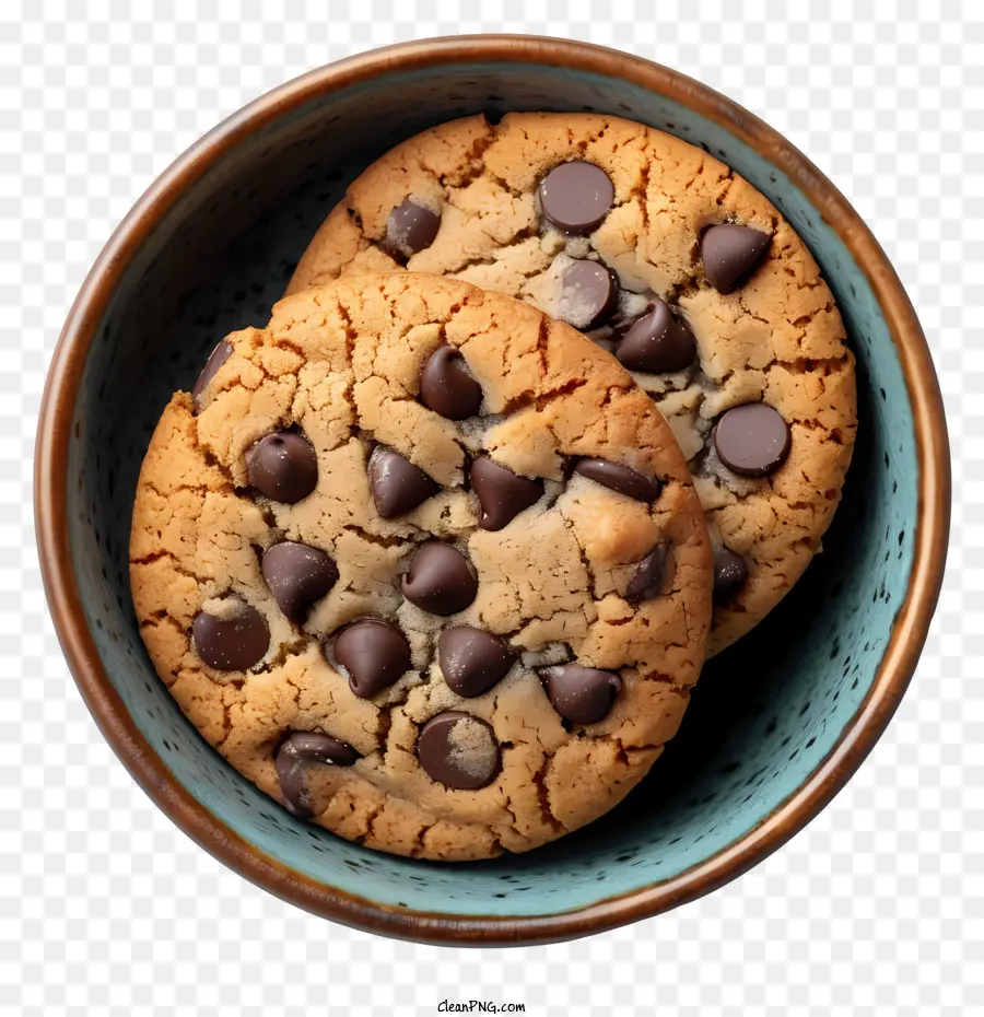 Biscuits Aux Pépites De Chocolat Dans Le Bol，Gâteaux Avec Des Pépites De Chocolat PNG