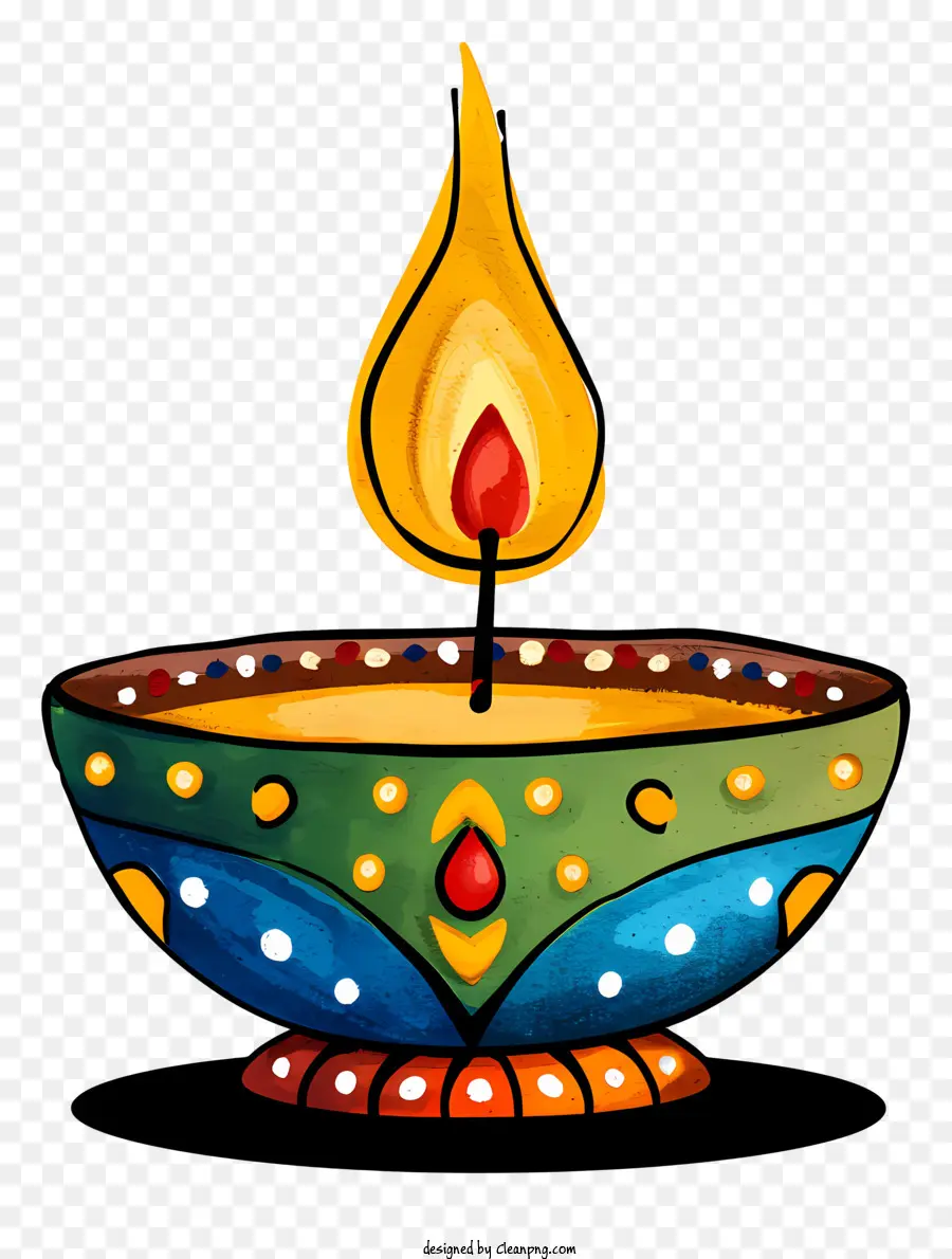 Lampe Diwali Dessinée à La Main，Pot En Céramique Décoratif PNG