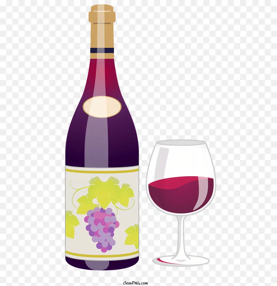 Vin Rouge，Bouteille De Vin Et Verre PNG