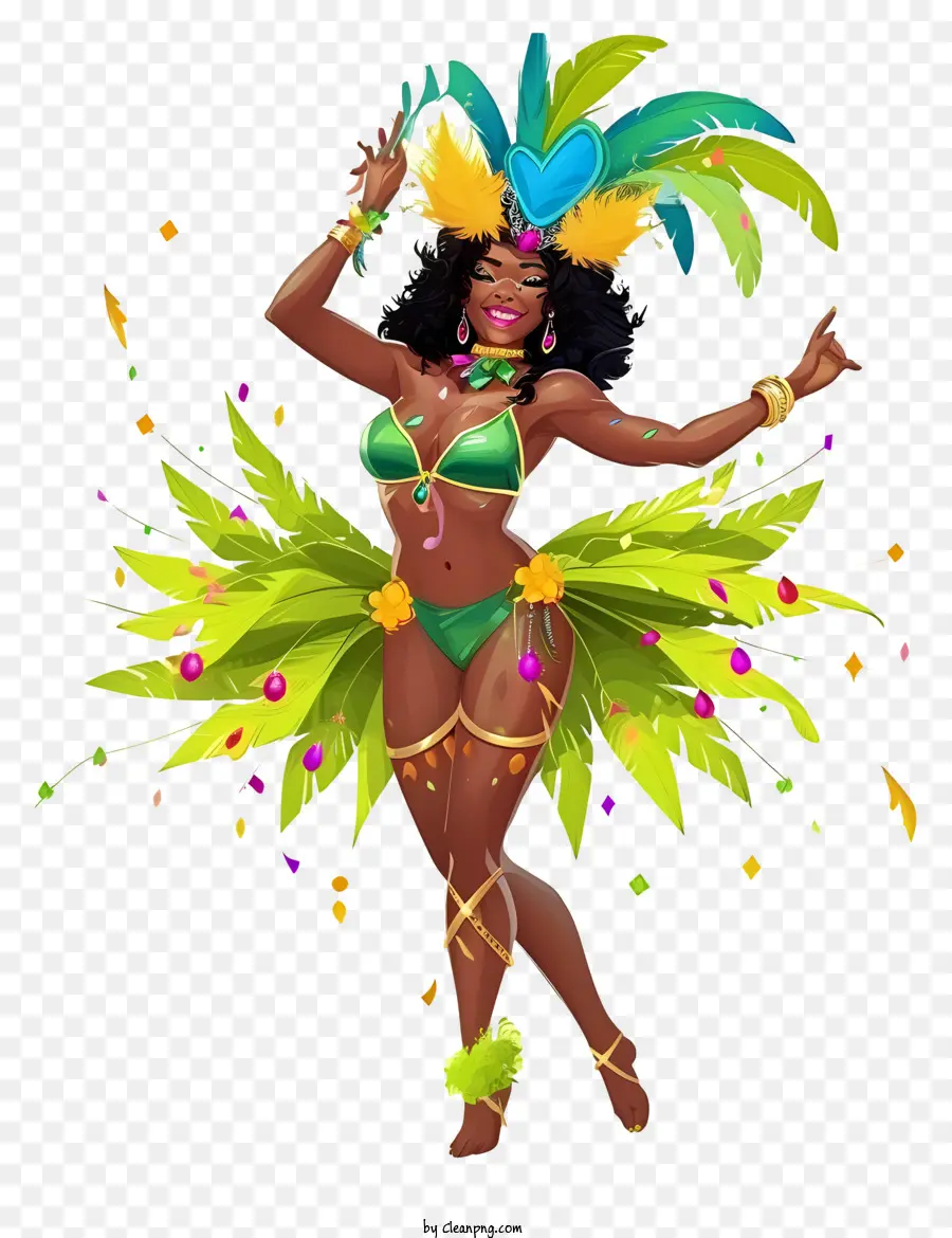 Conceptions De Personnages Inventifs，Danseuse En Samba Brésilienne PNG