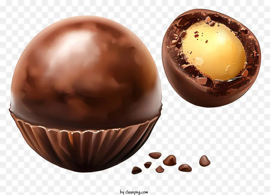Boule De Chocolat Aquarelle，Oeufs En Chocolat PNG