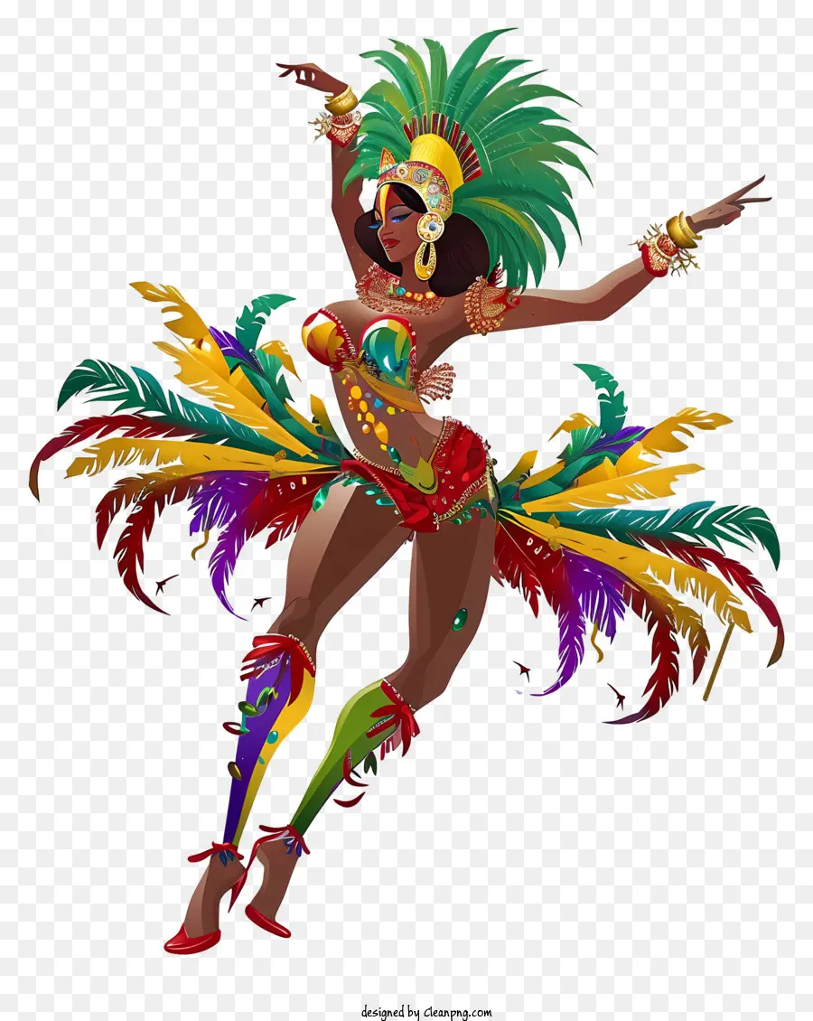 Danseuse De Samba Brésilienne Plate，Costume De Samba PNG