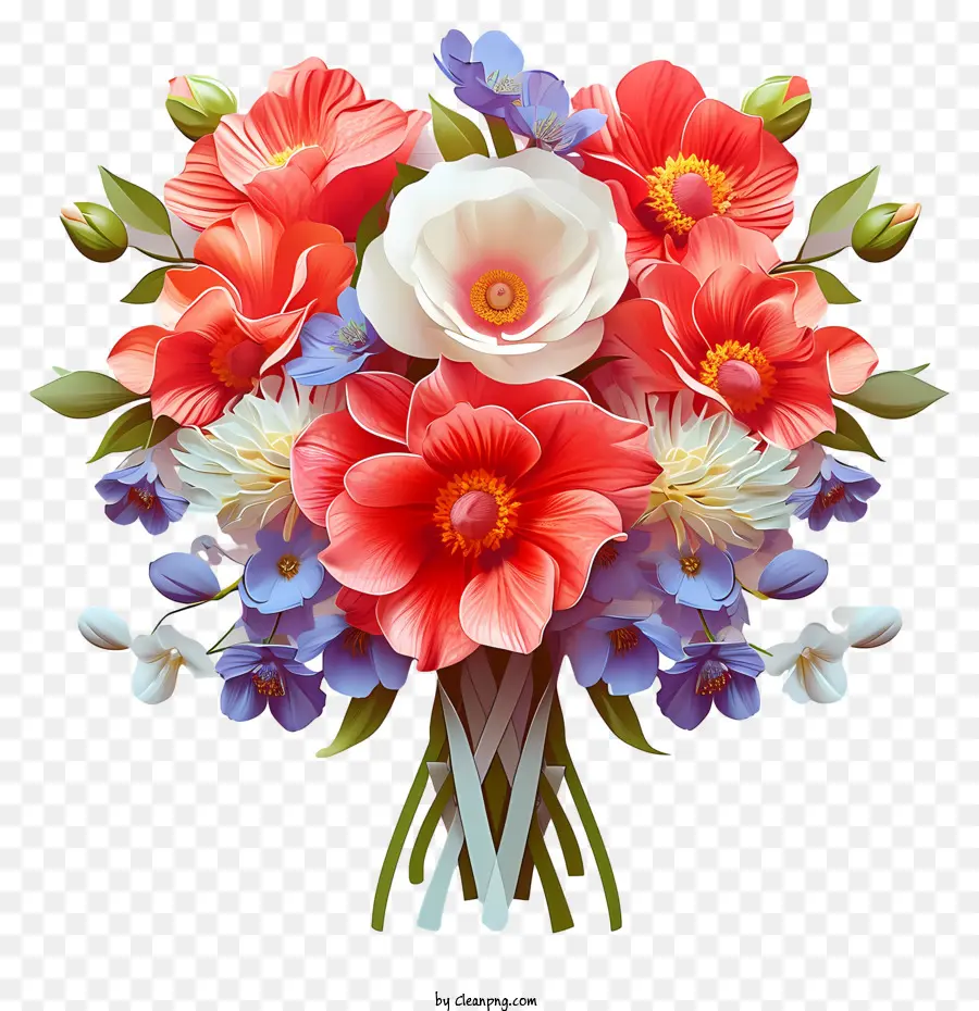 Arrangement Des Fleurs Pastel，Bouquet De Fleurs PNG