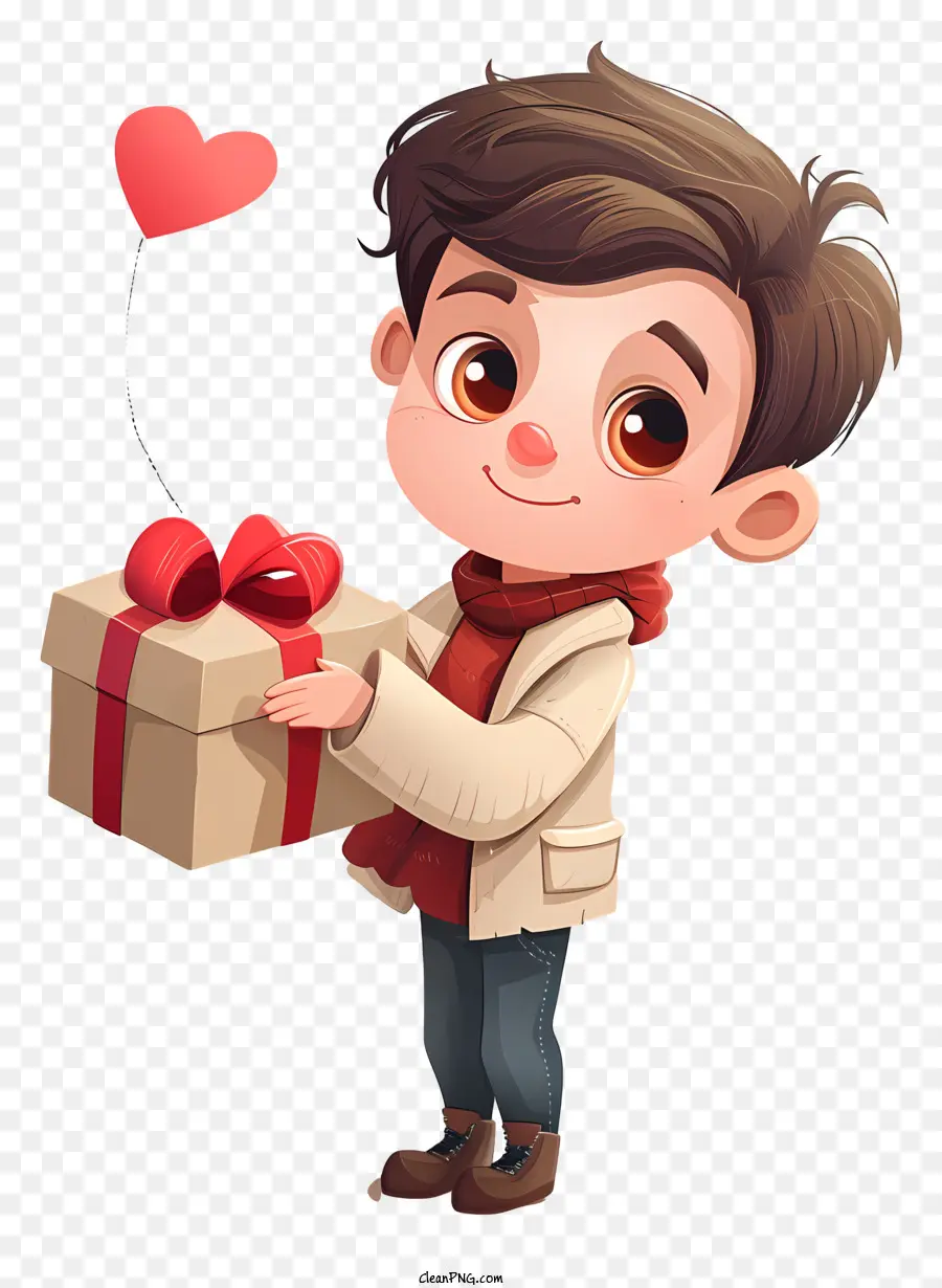 Livraison De Cadeaux Pour La Saint Valentin，Garçon Avec Cadeau PNG