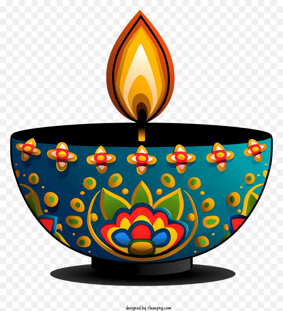 Lampe Diwali Dessinée à La Main，Bougie Décorative PNG
