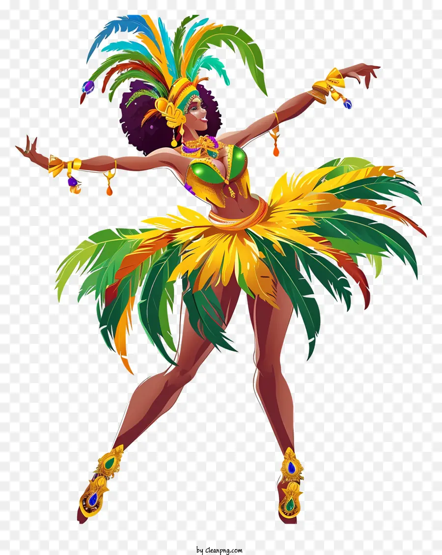 Danseuse De Samba Brésilienne Plate，Femme En Costume PNG