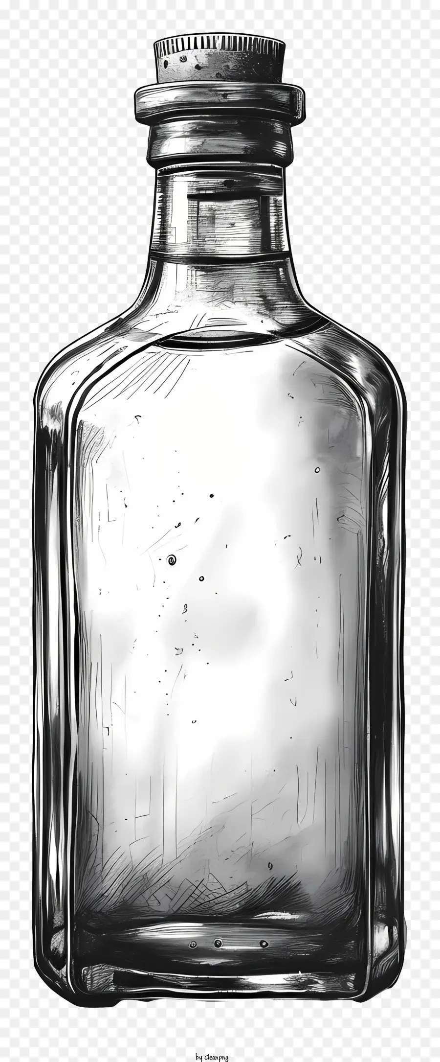 Bouteille Dessinée à La Main，Bouteille En Verre PNG