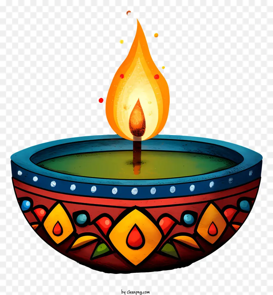 Lampe Diwali Dessinée à La Main，Lampe à Huile PNG