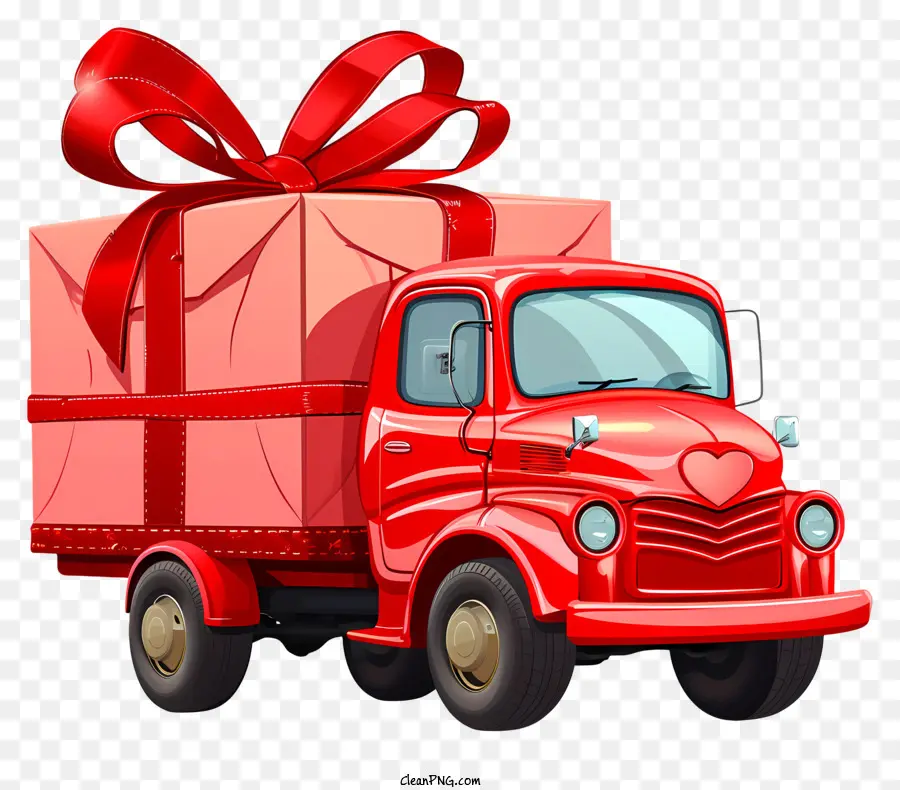 Livraison De Cadeaux De La Saint Valentin，Camion Rouge PNG