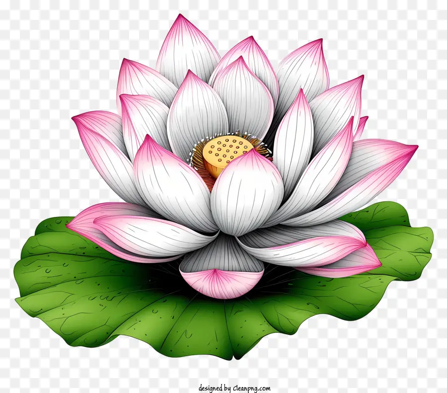 Fleur De Lotus De Style Doodle，Fleur De Lotus Rose PNG