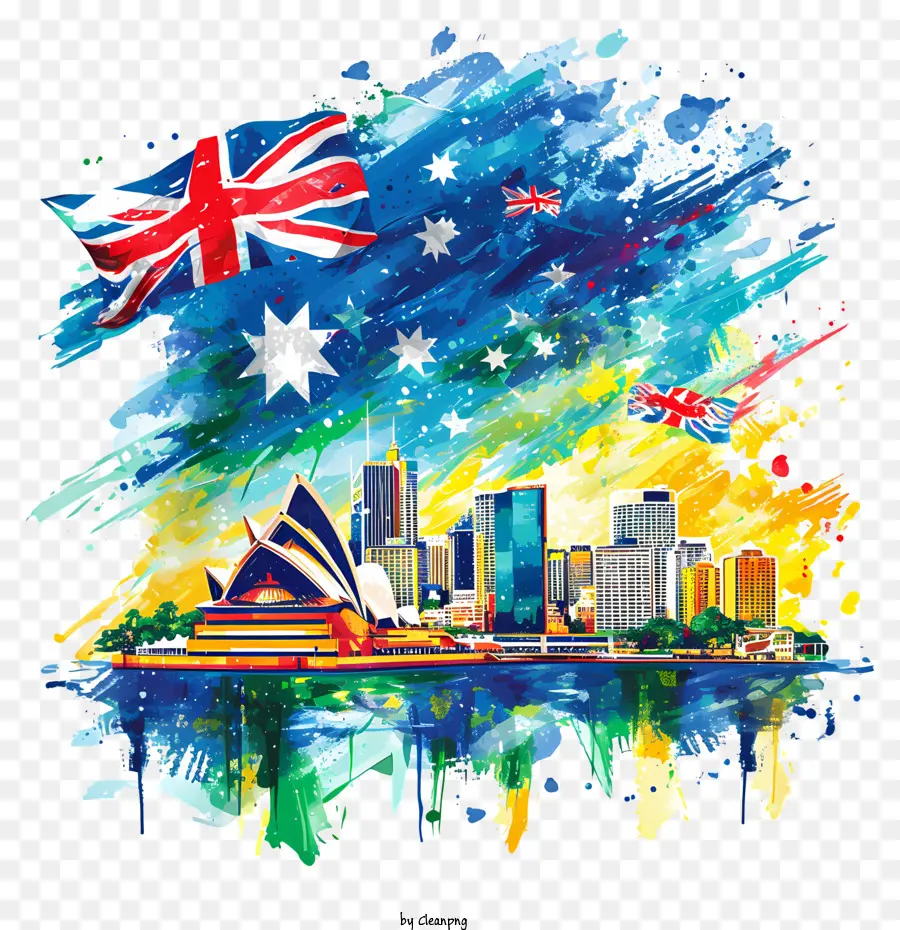 La Journée De L'australie，Peinture à L'aquarelle PNG
