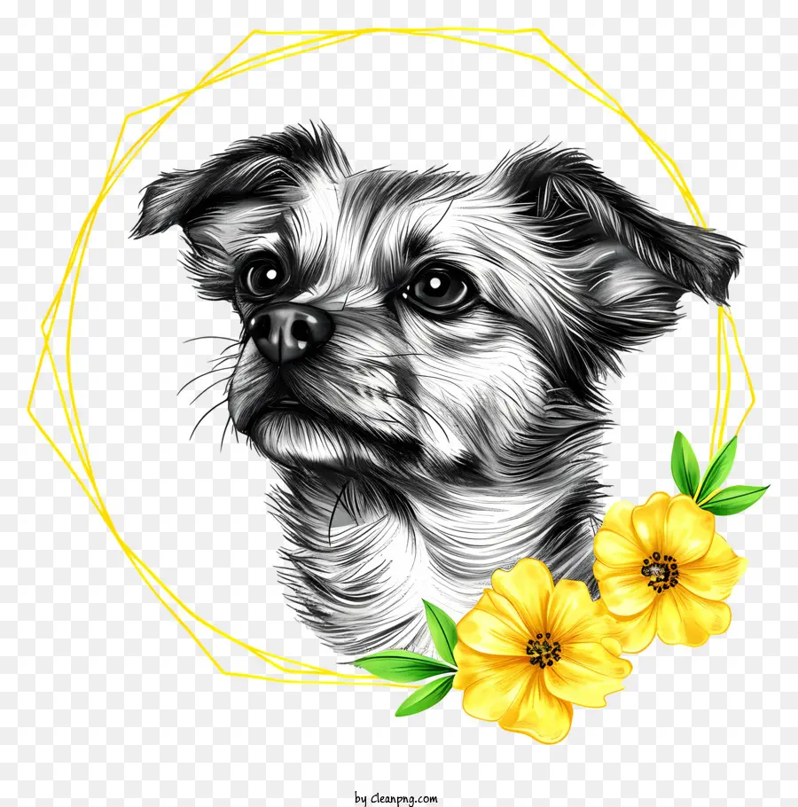 Sketch Round Frame，Chihuahua Chien PNG