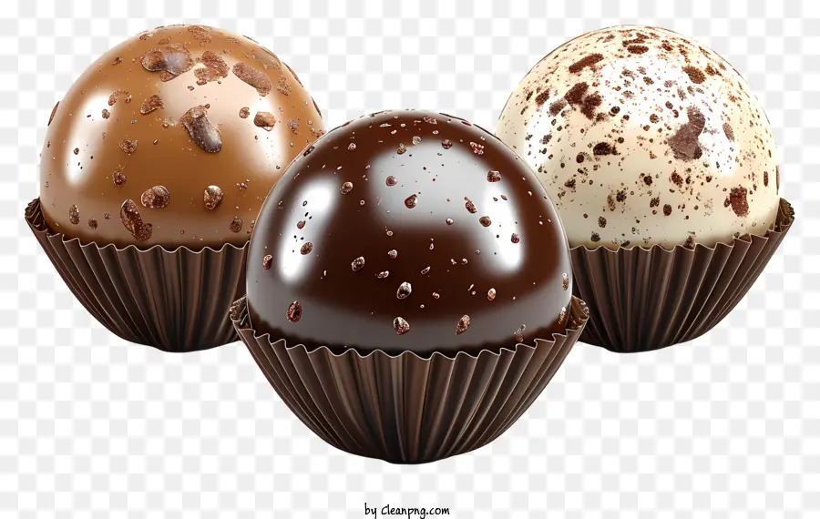 Boule De Chocolat Plate，Truffes Au Chocolat PNG