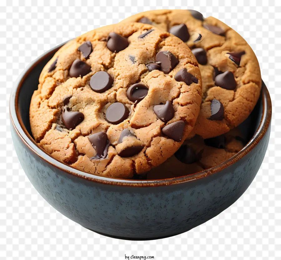 Biscuits Aux Pépites De Chocolat Dans Le Bol，Cookies Aux Pépites De Chocolat PNG