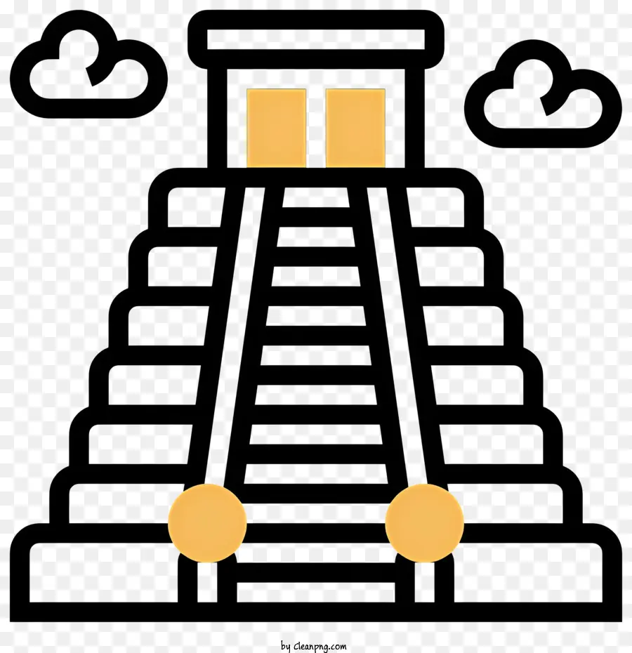 Pyramide Maya，Arrière Plan Noir PNG