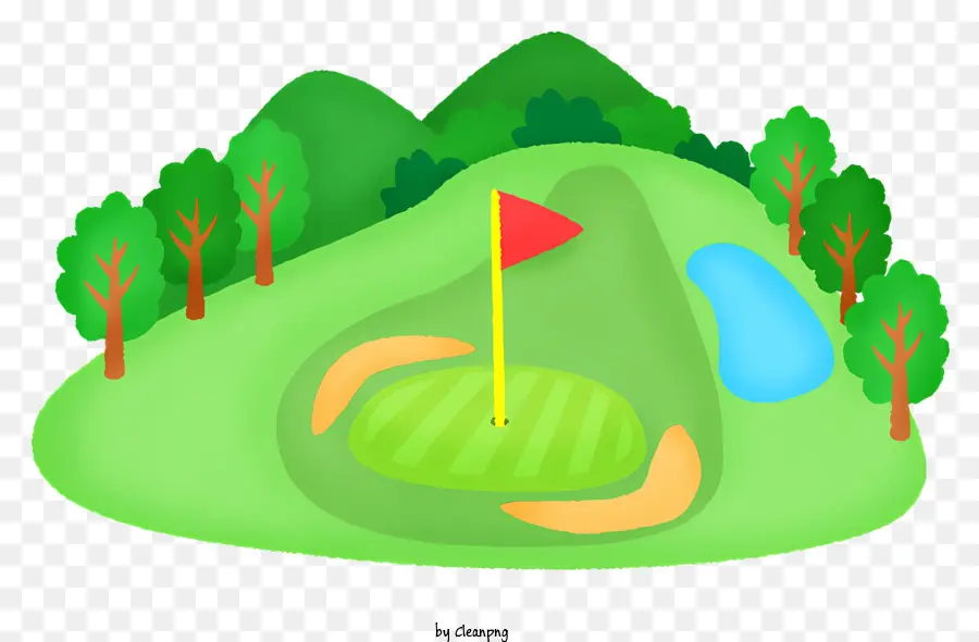 Parcours De Golf，Illustration Graphique PNG