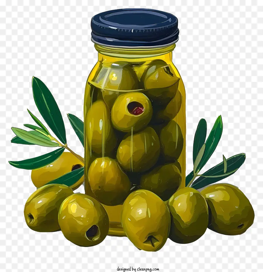 Olives Vertes Plates En Pot，Olives PNG