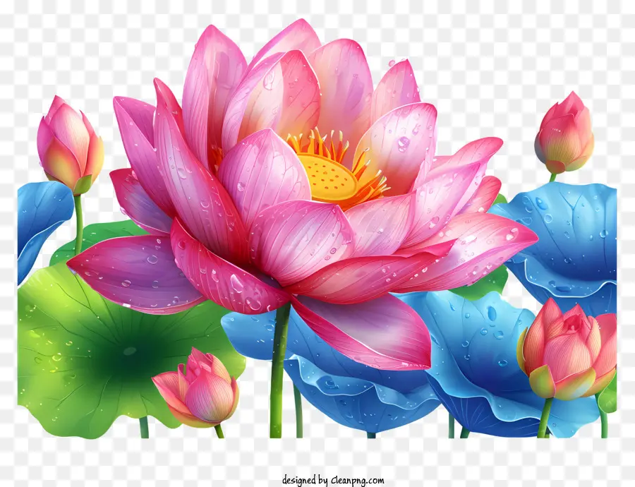 Peintures Multicolores De Fleur De Lotus，Des Fleurs De Lotus PNG