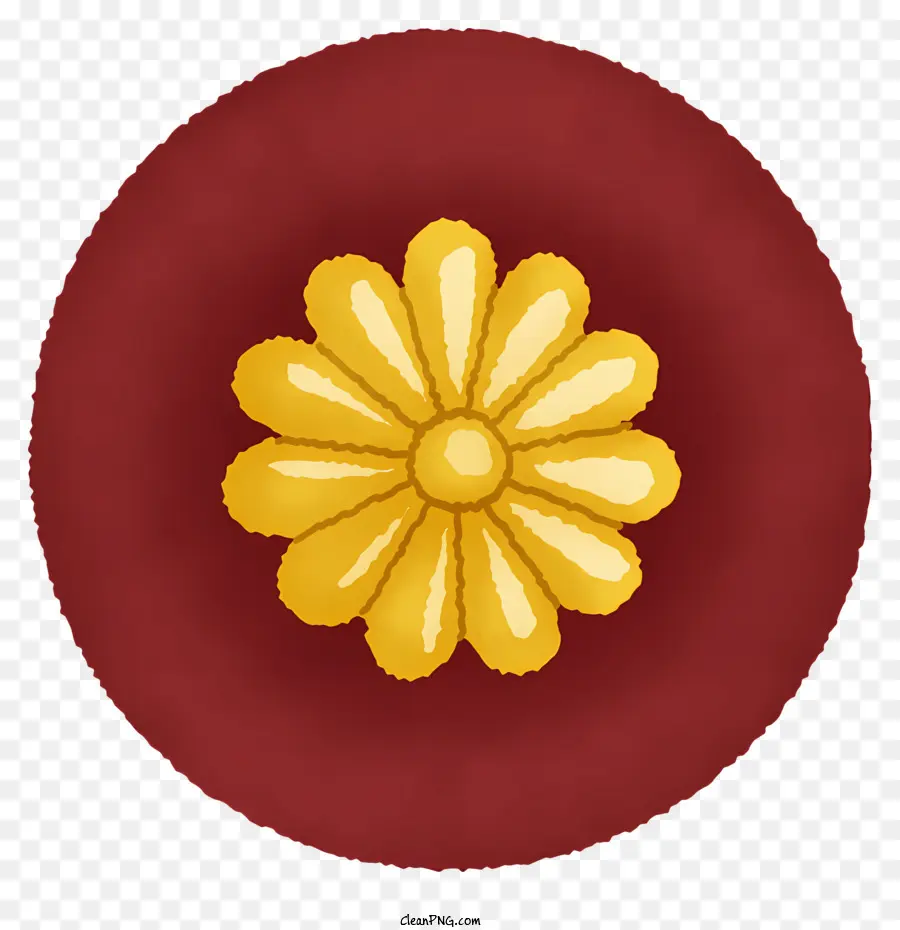 Circulaire Badge，Fleur Jaune PNG