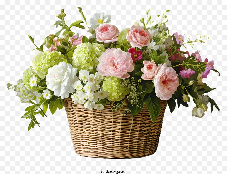 Art Des Fleurs De La Saint Valentin，Panier De Fleurs PNG