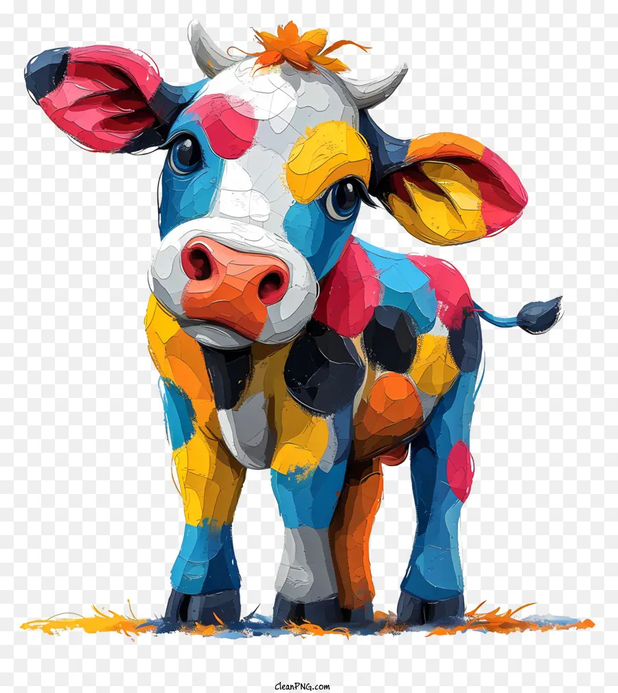 Vache De Dessin Animé，Vache Colorée PNG