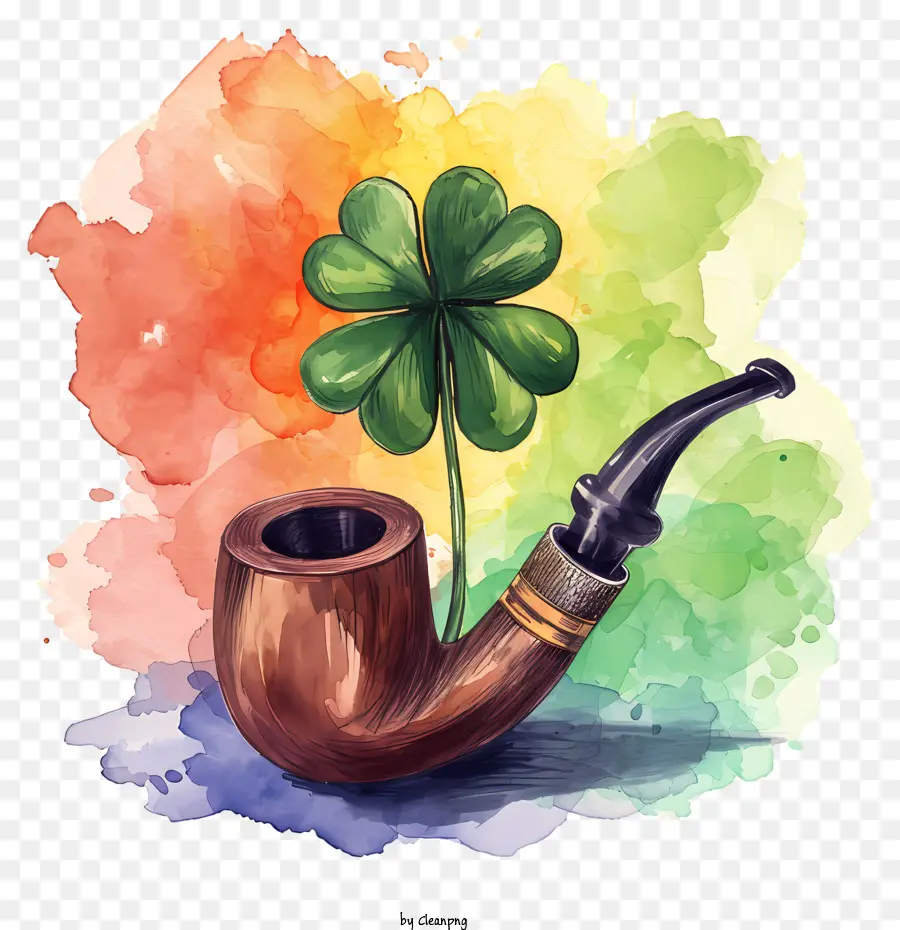 Cadre De La Saint Patrick，Pipe Et Trèfle PNG