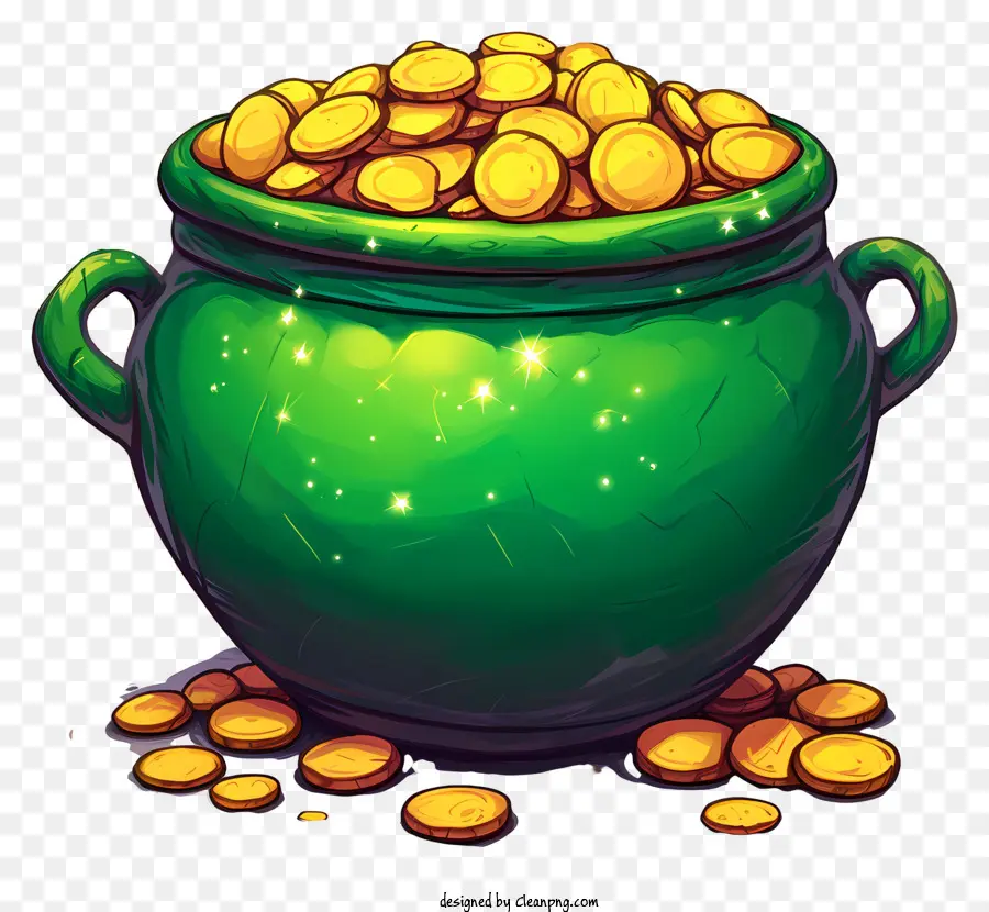 Pot D'or De Style Doodle，Pot D'or PNG