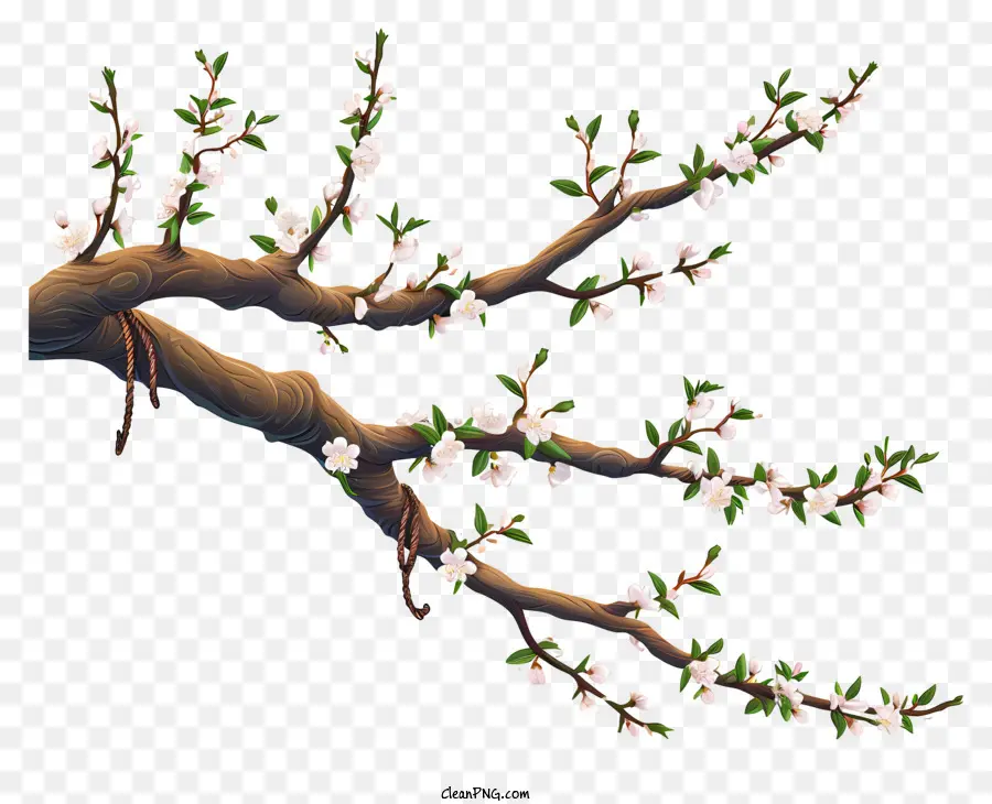 Branche D'arbre Dessinée à La Main，Branche Fleurie PNG