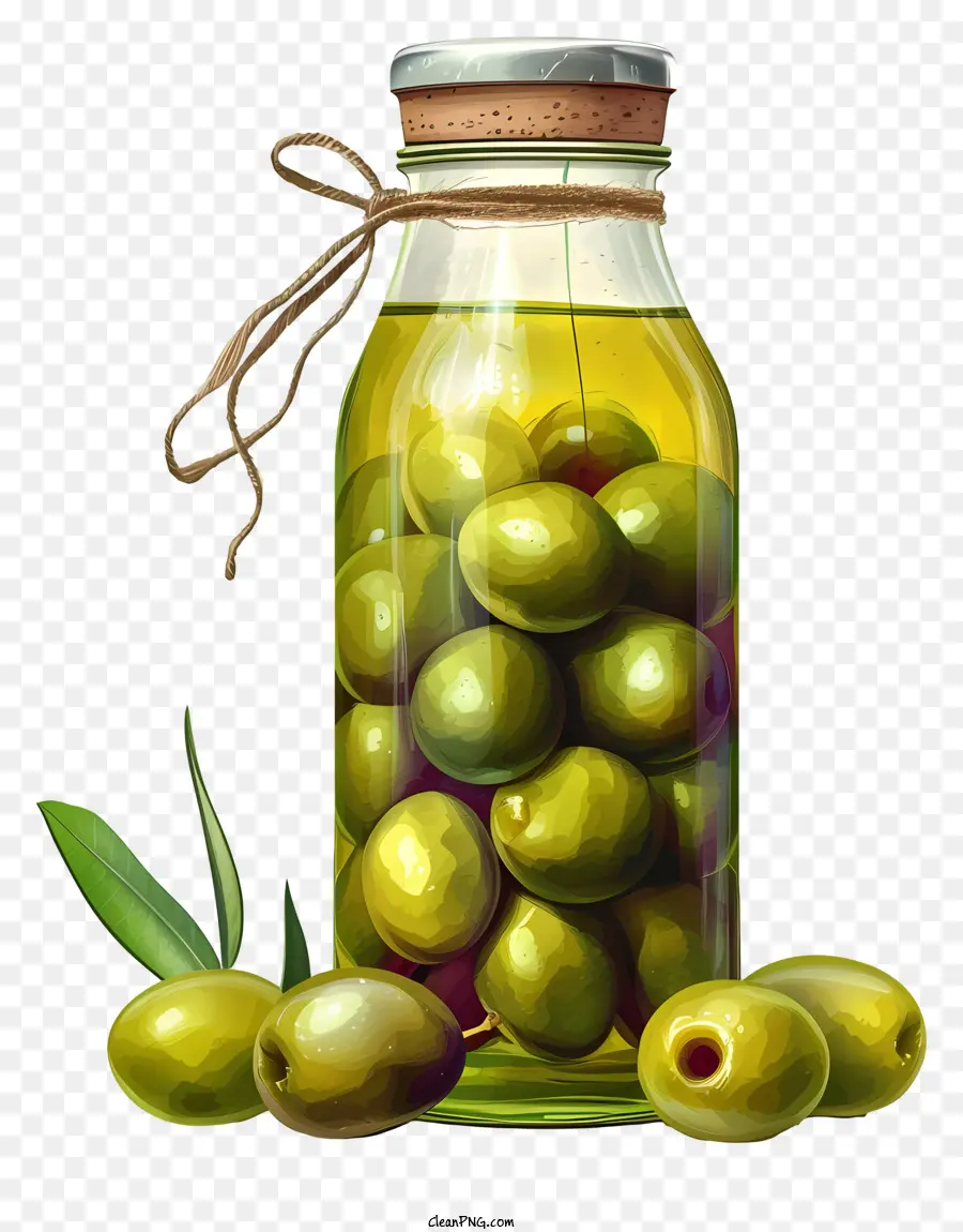 Olives Vertes Plates En Pot，L'huile D'olive PNG
