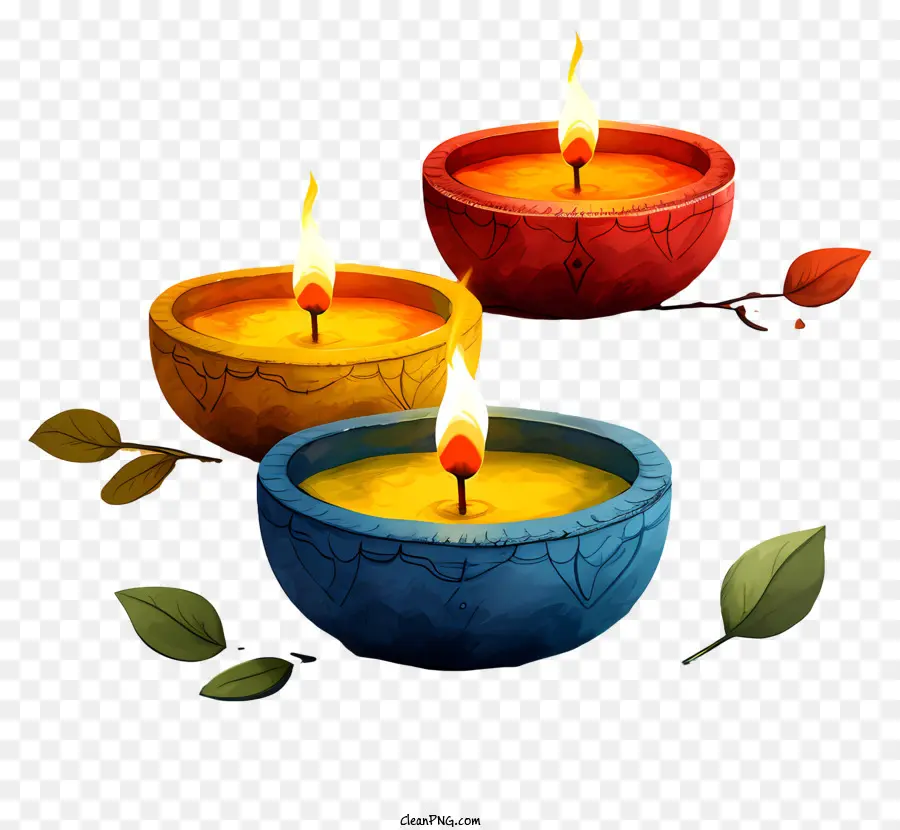 Lampe Diwali，Bougies PNG