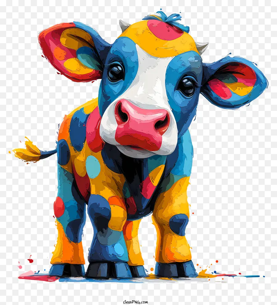 Vache De Dessin Animé，Vache Colorée PNG