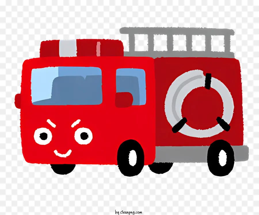 Bande Dessinée De Voiture，Rouge Camion De Pompier PNG