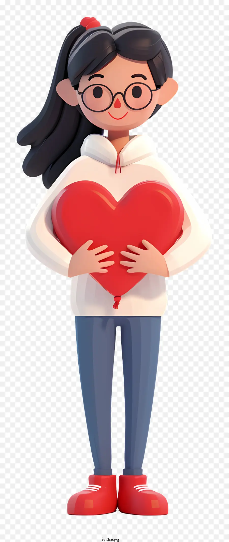 Dessin Animé 3d Personnes Avec Coeur D'amour，Personnage De Dessin Animé PNG