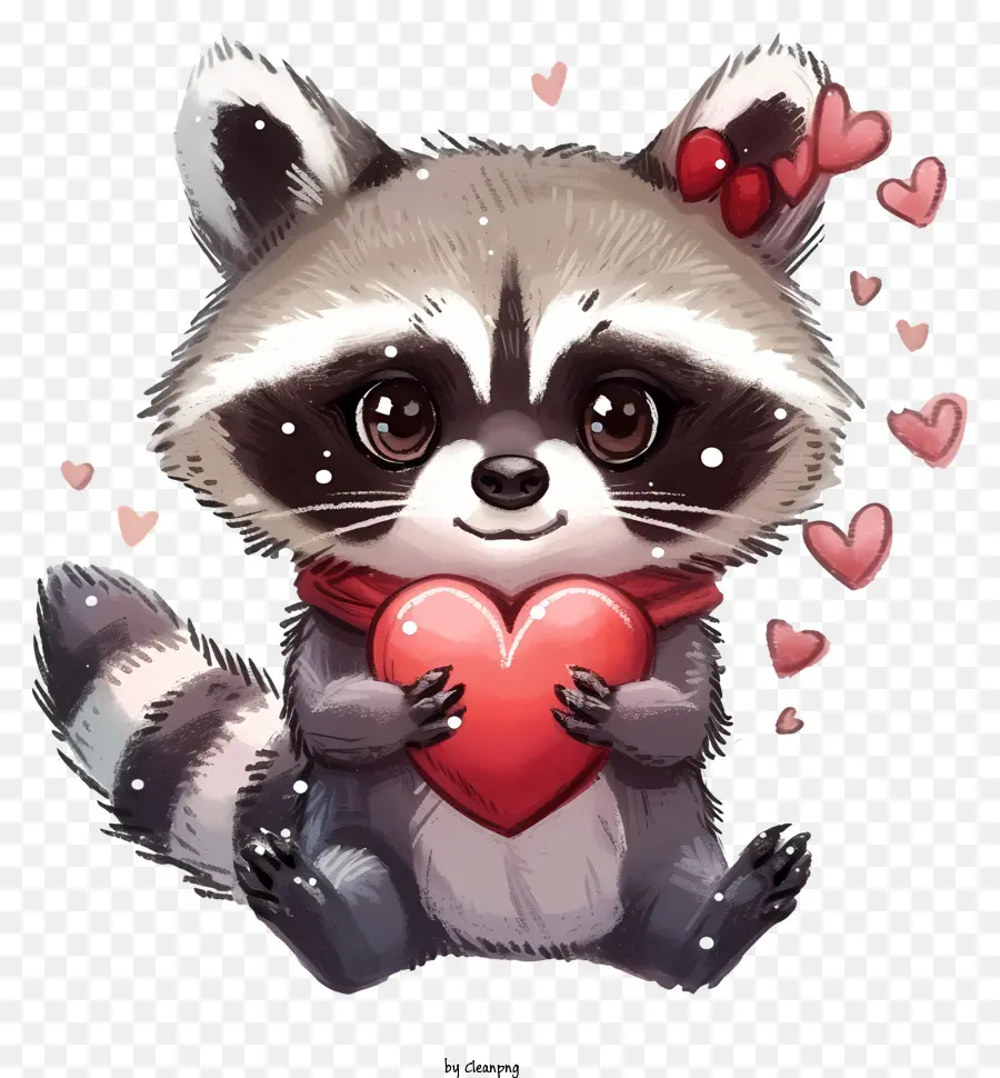 Dans Le Style De L'illustration Romantique，Valentin Raccoon PNG