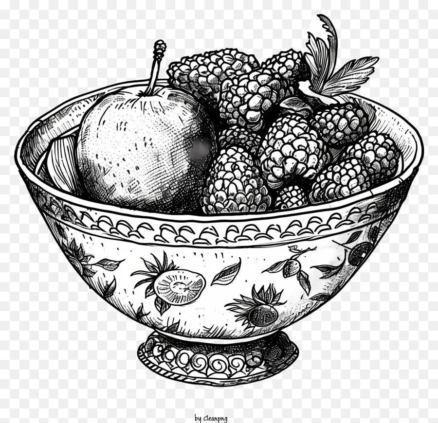 Bol De Fruits Dessiné à La Main，Bol De Fruits PNG