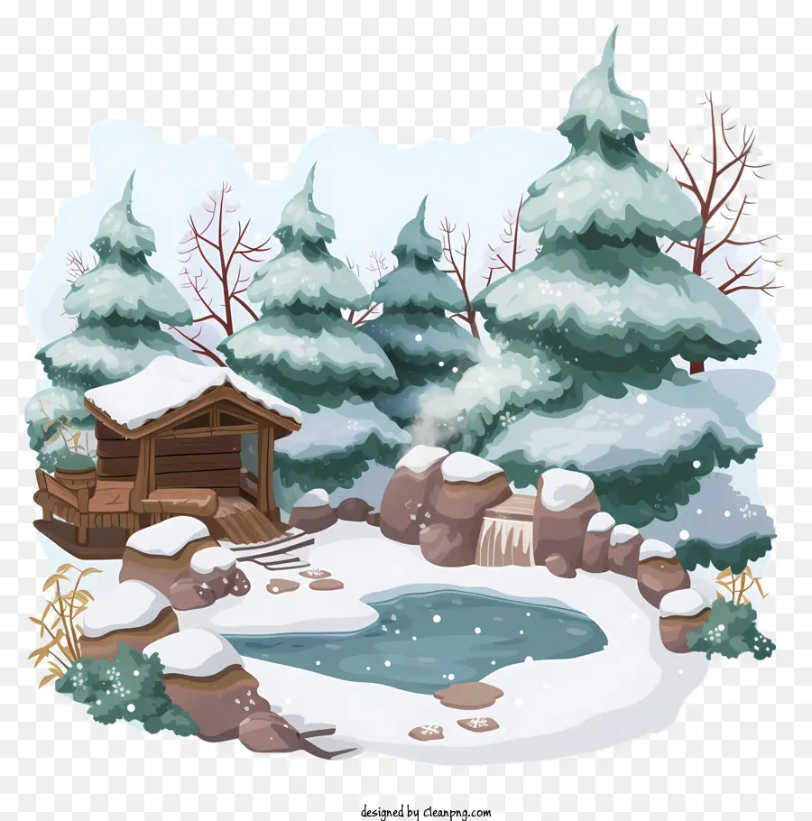 Source Chaude，Cabane D'hiver PNG