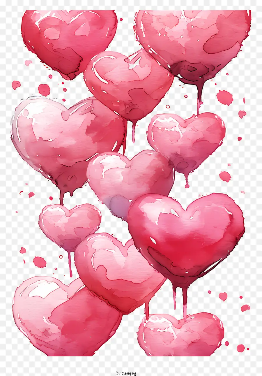 Contexte Du Modèle Cardiaque，Rose Heart Drops PNG