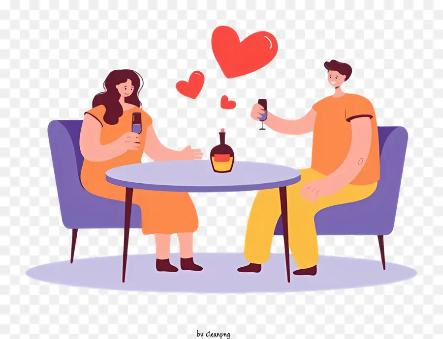 Dîner De Saint Valentin，Couple En Rendez Vous PNG