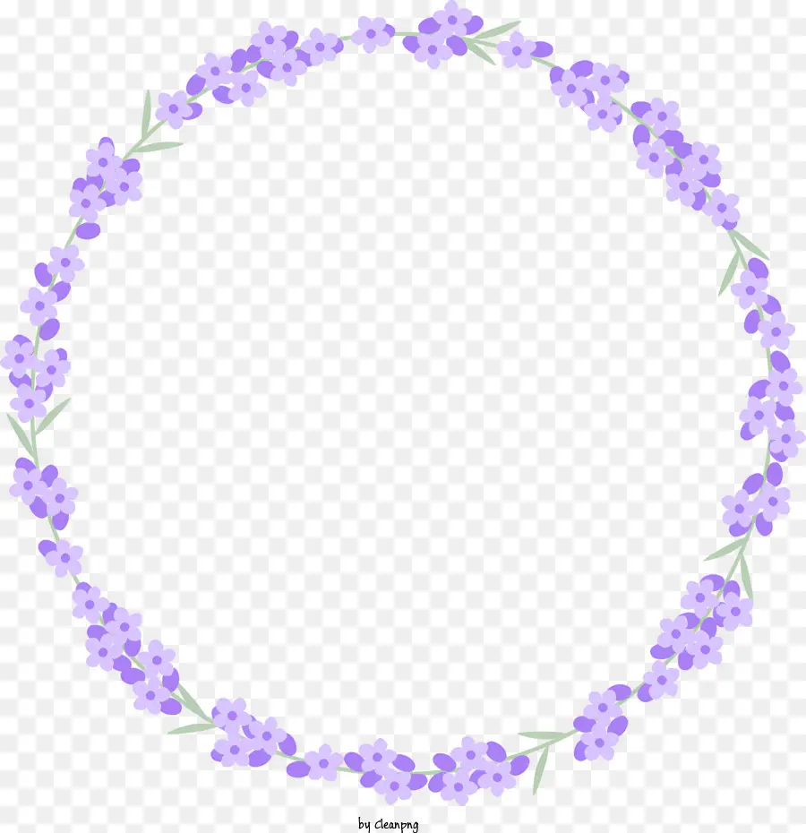 Fleur Cercle Image，Couronne De Fleurs De Lavande PNG