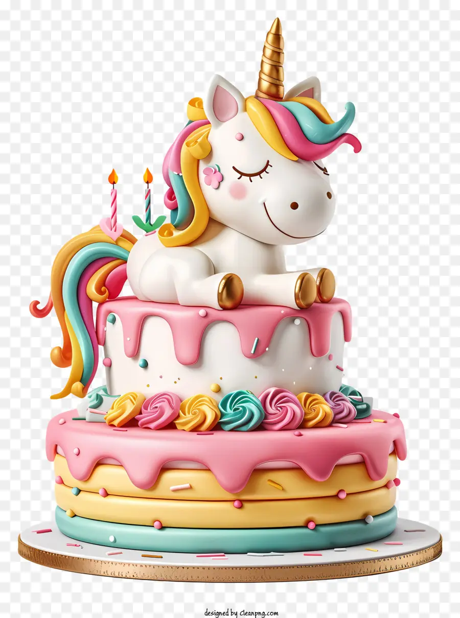 Gâteau D'anniversaire De La Licorne，Licorne Gâteau PNG