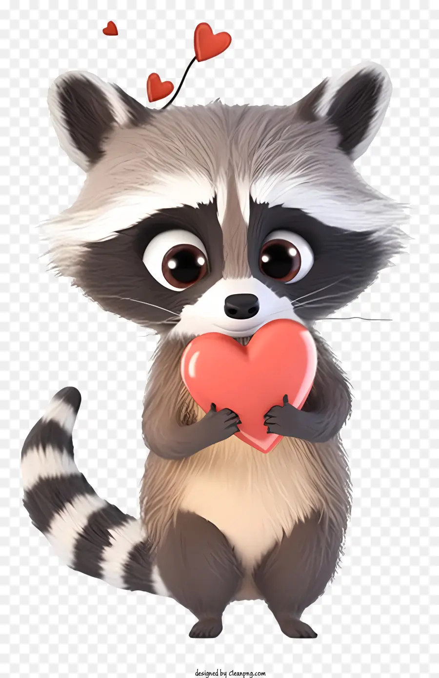 Dessin Animé 3d Valentine Ratcoon，Mignon Raton Laveur PNG